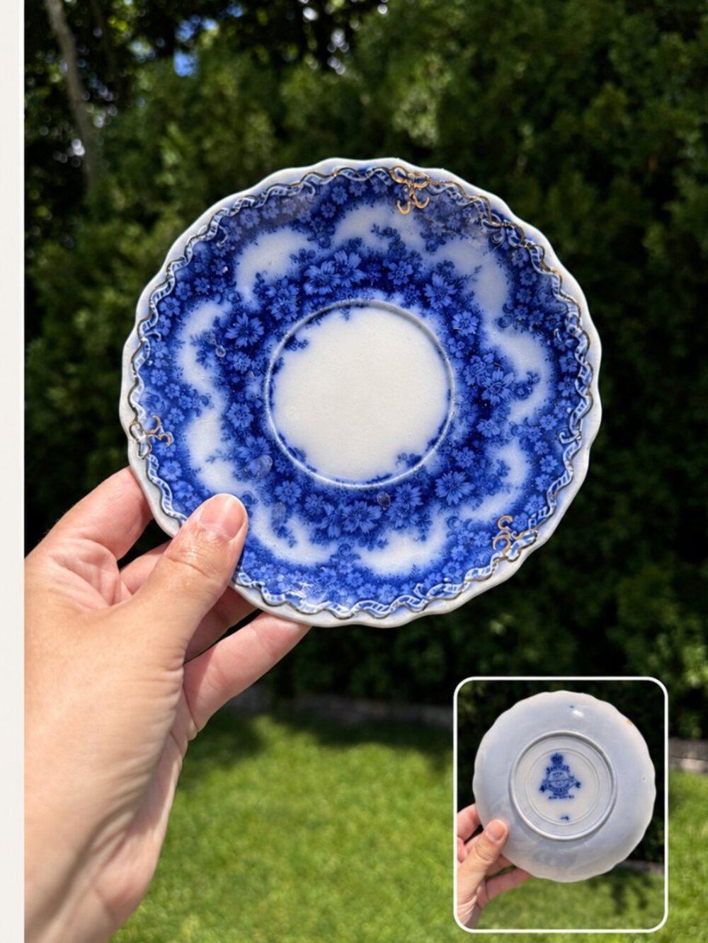 Antique W.H. Grindley “Osborne” Flow Blue Saucer